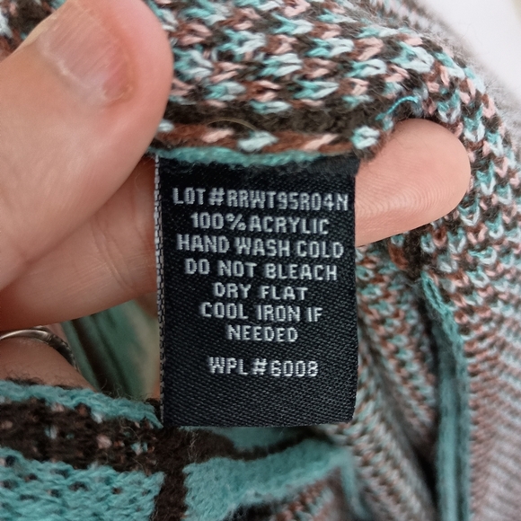 ROCK & ROLL DENIM Patterned Open Front Cardigan Western Boho Sweater (#1,532)(C) - Picture 3 of 9